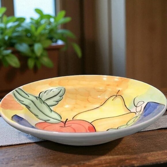 "ALFRESCO" 14" ROUND SERVING PASTA BOWL FRUIT DESIGN 14" - Picture 6 of 6